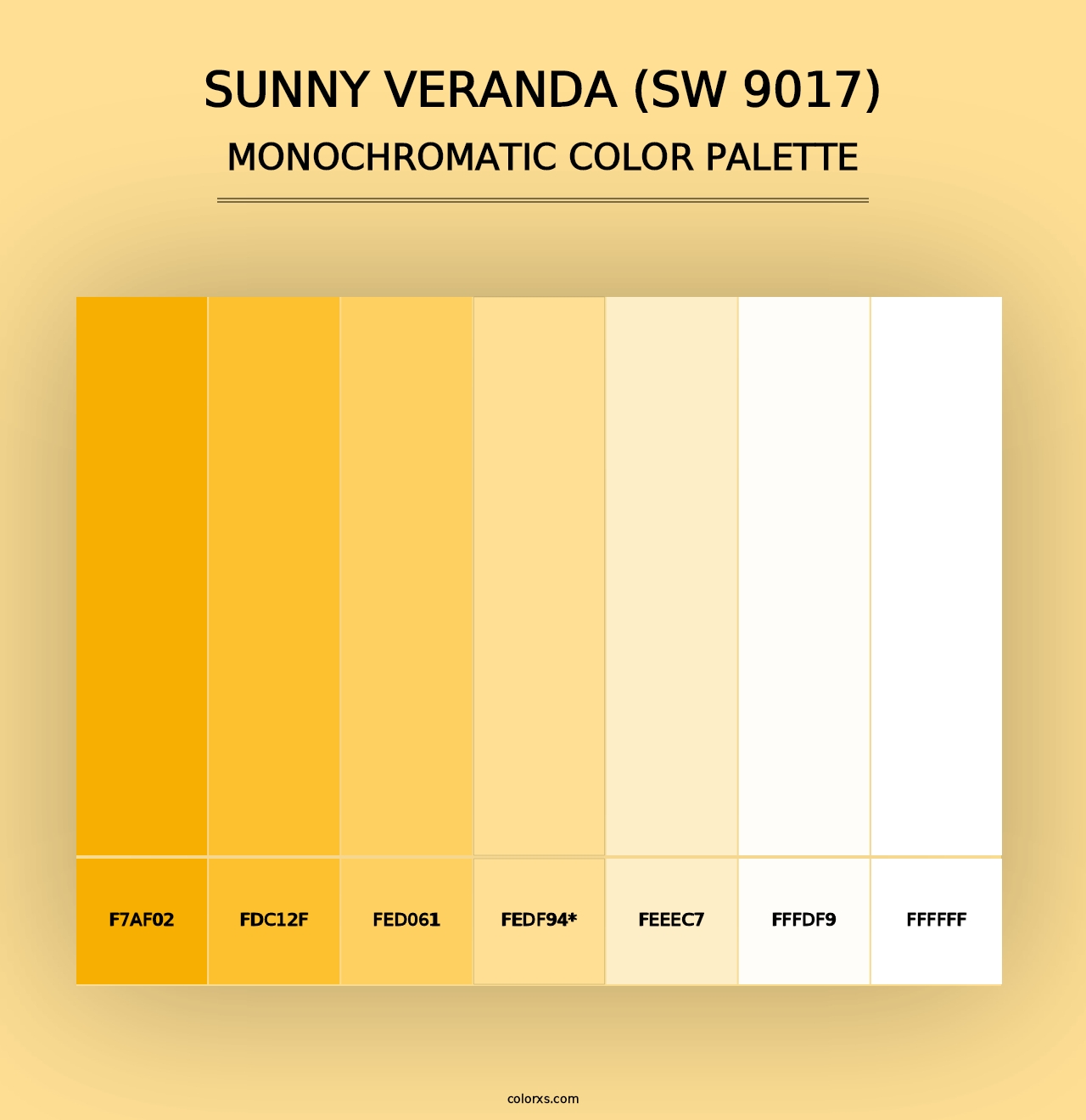 Sunny Veranda (SW 9017) - Monochromatic Color Palette