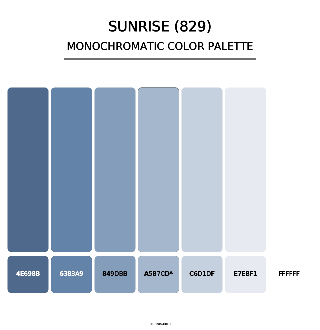 Sunrise (829) - Monochromatic Color Palette