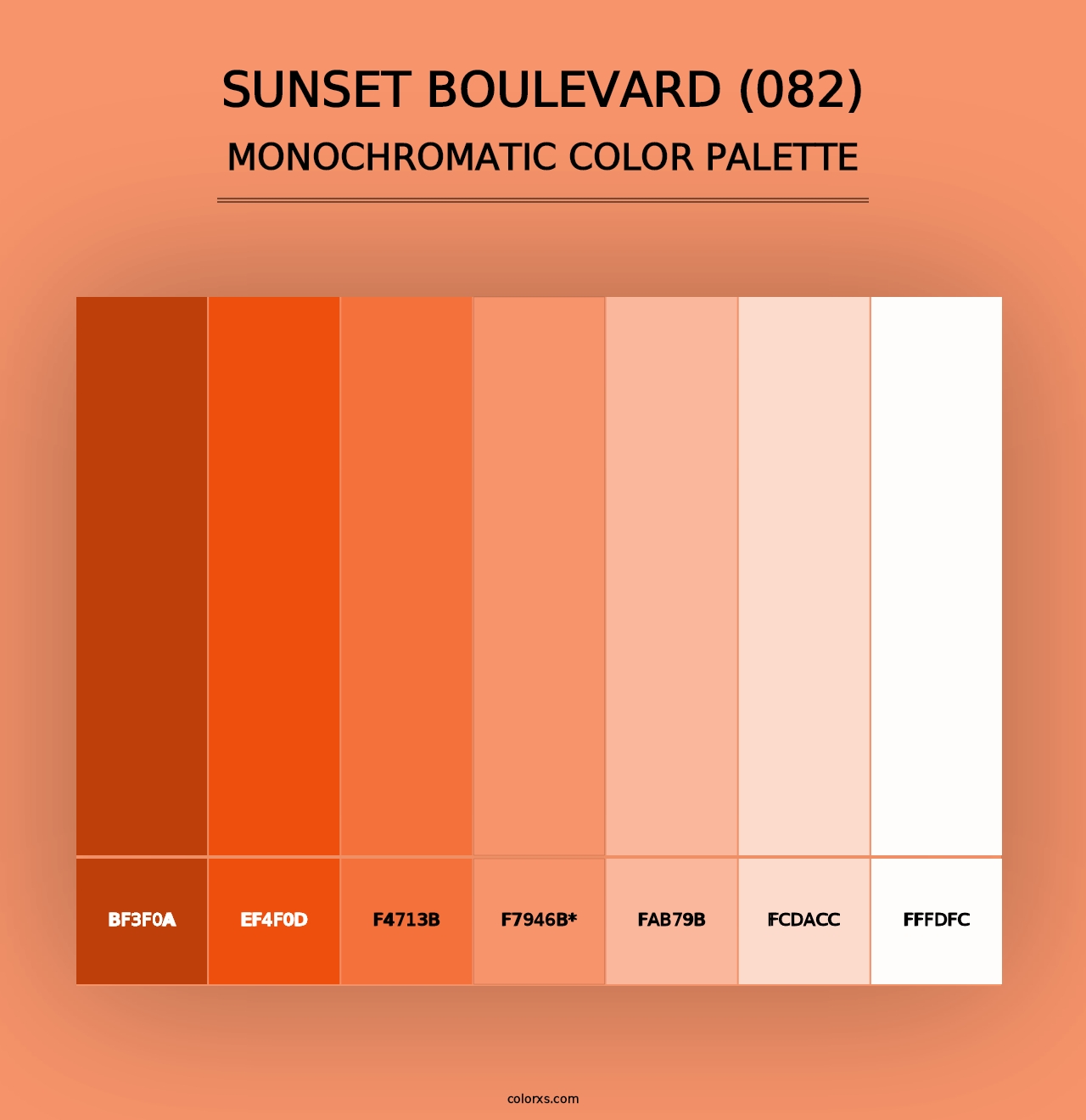 Sunset Boulevard (082) - Monochromatic Color Palette