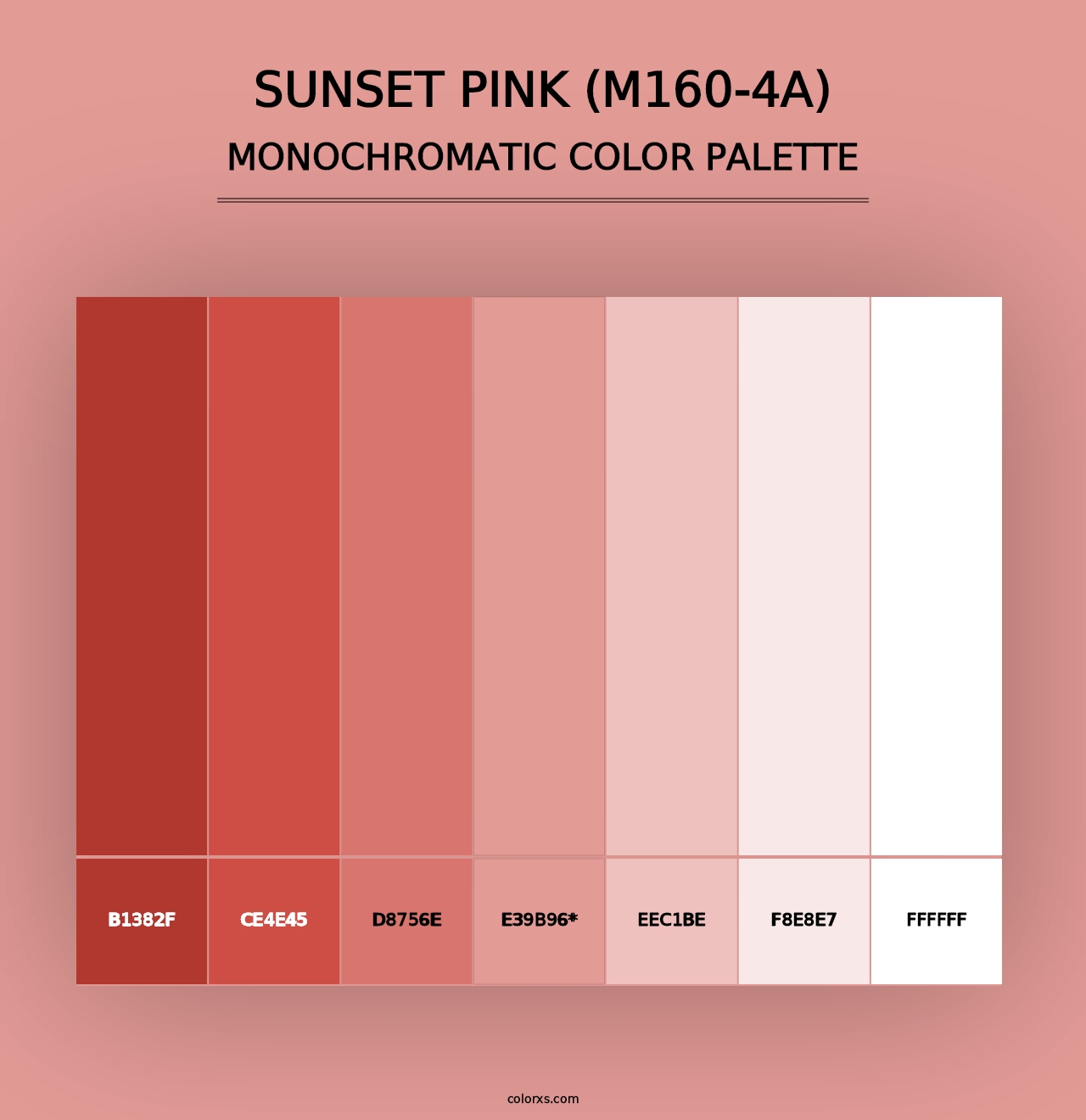 Sunset Pink (M160-4A) - Monochromatic Color Palette