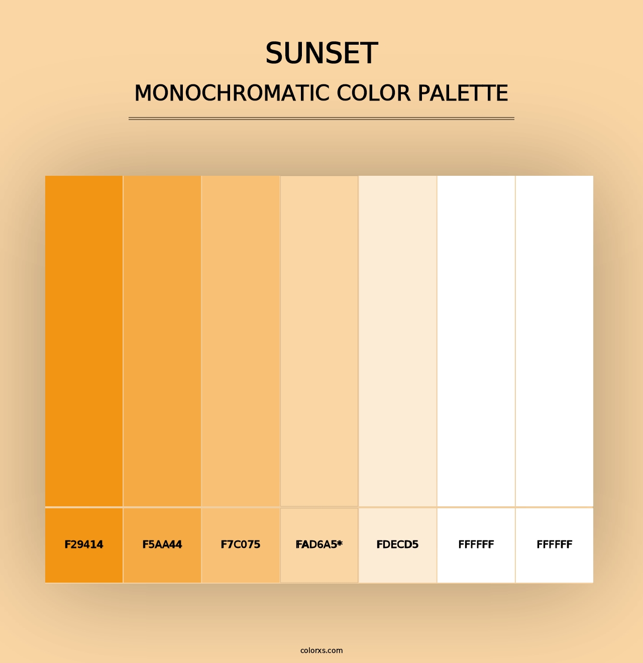 Sunset - Monochromatic Color Palette