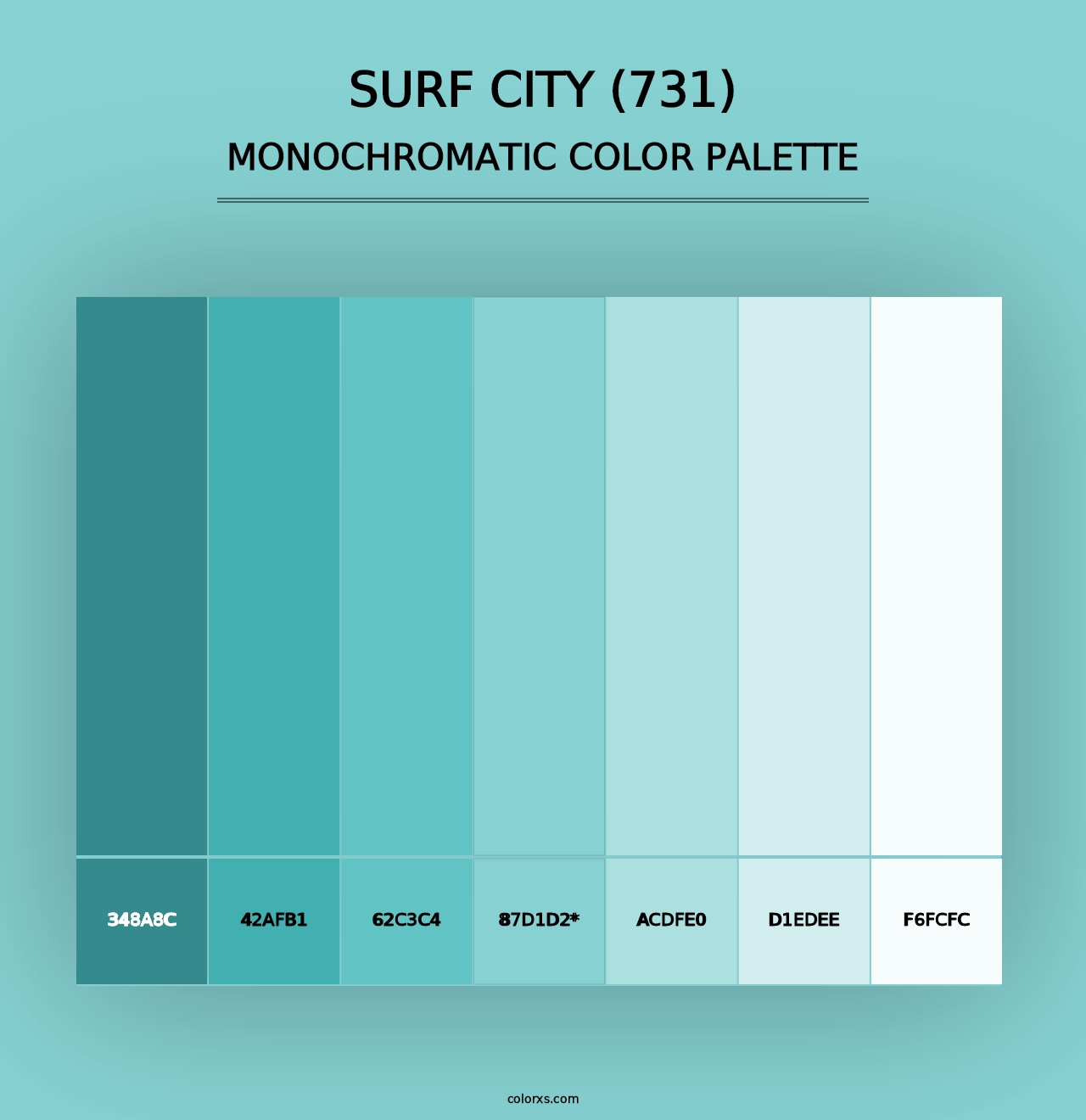 Surf City (731) - Monochromatic Color Palette