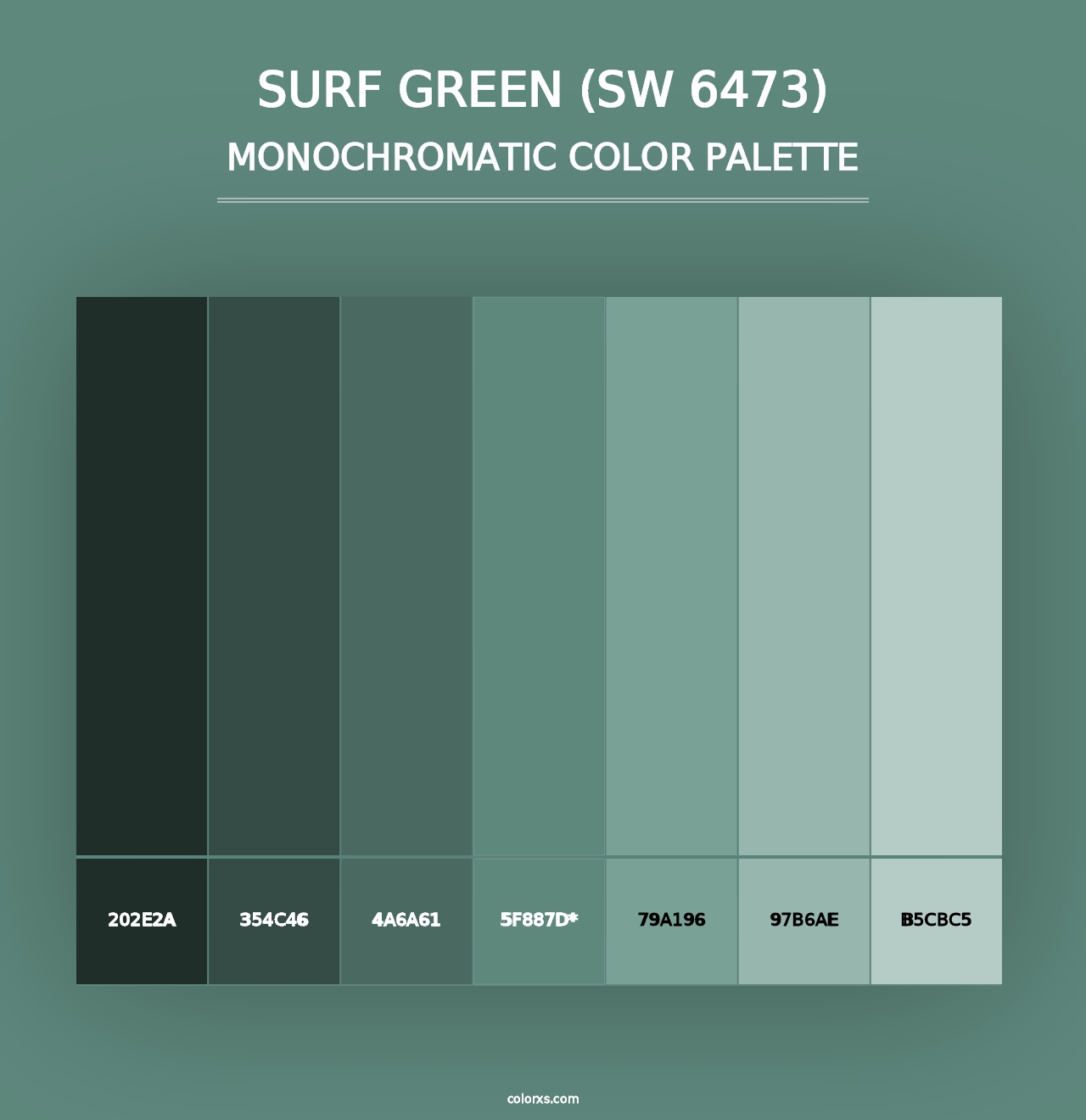 Surf Green (SW 6473) - Monochromatic Color Palette