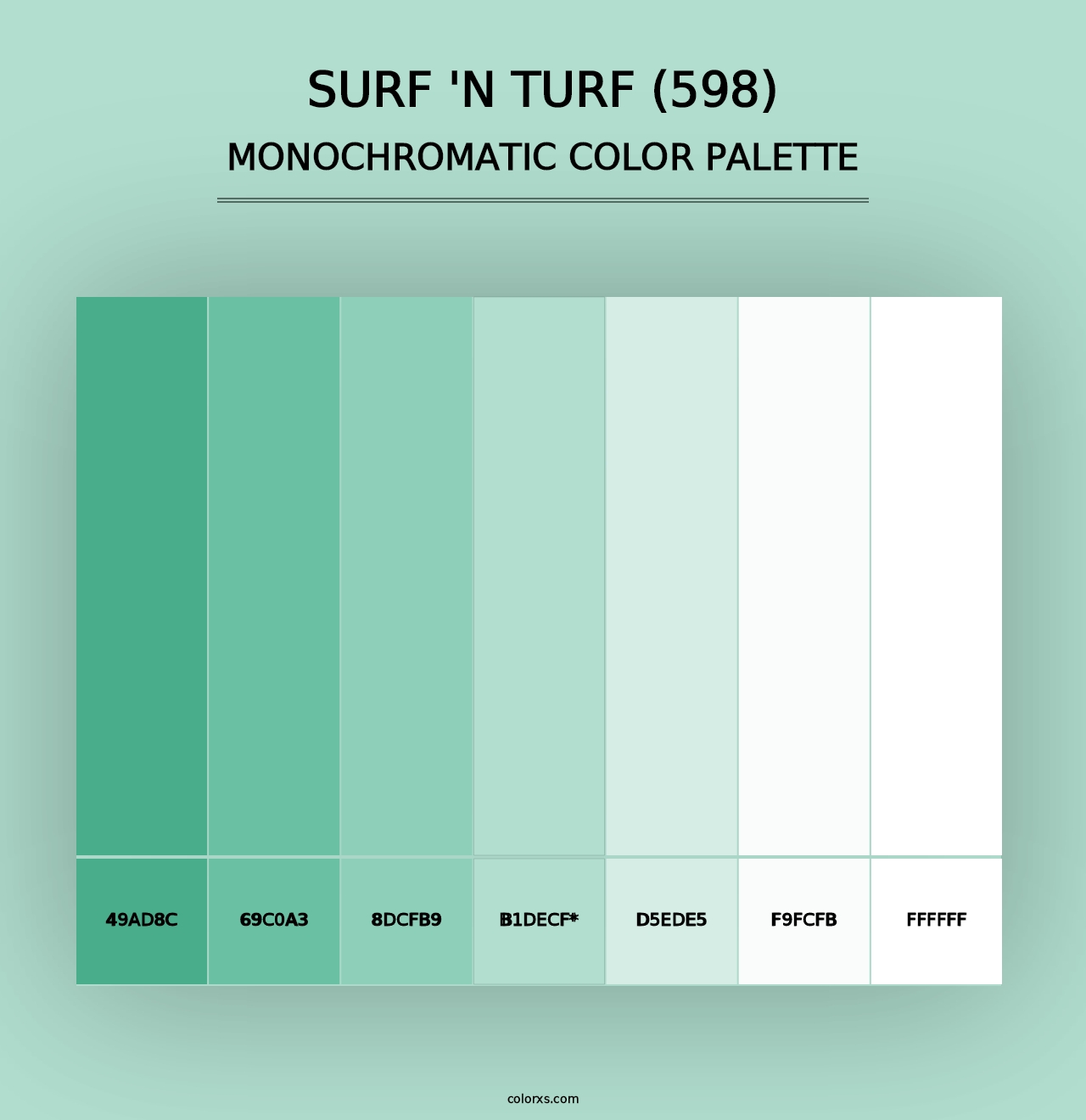 Surf 'n Turf (598) - Monochromatic Color Palette