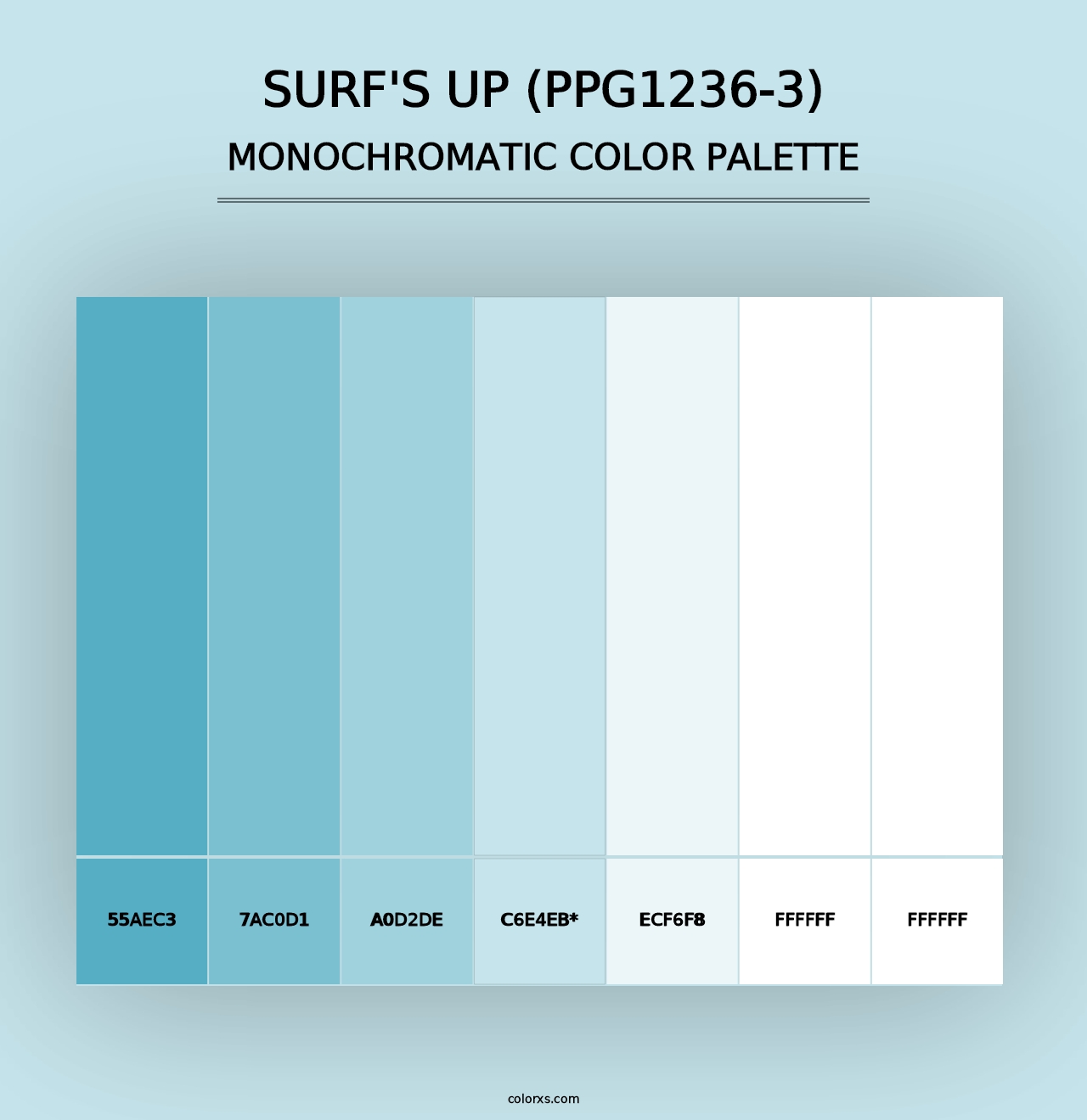 Surf's Up (PPG1236-3) - Monochromatic Color Palette