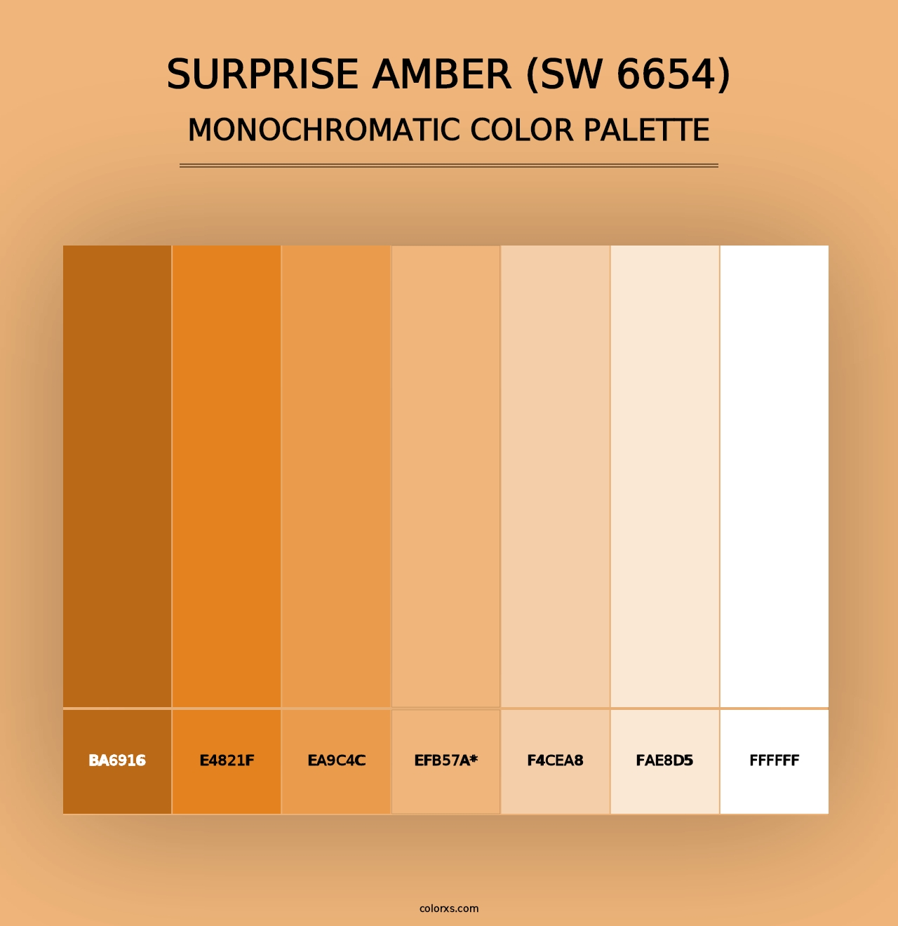 Surprise Amber (SW 6654) - Monochromatic Color Palette