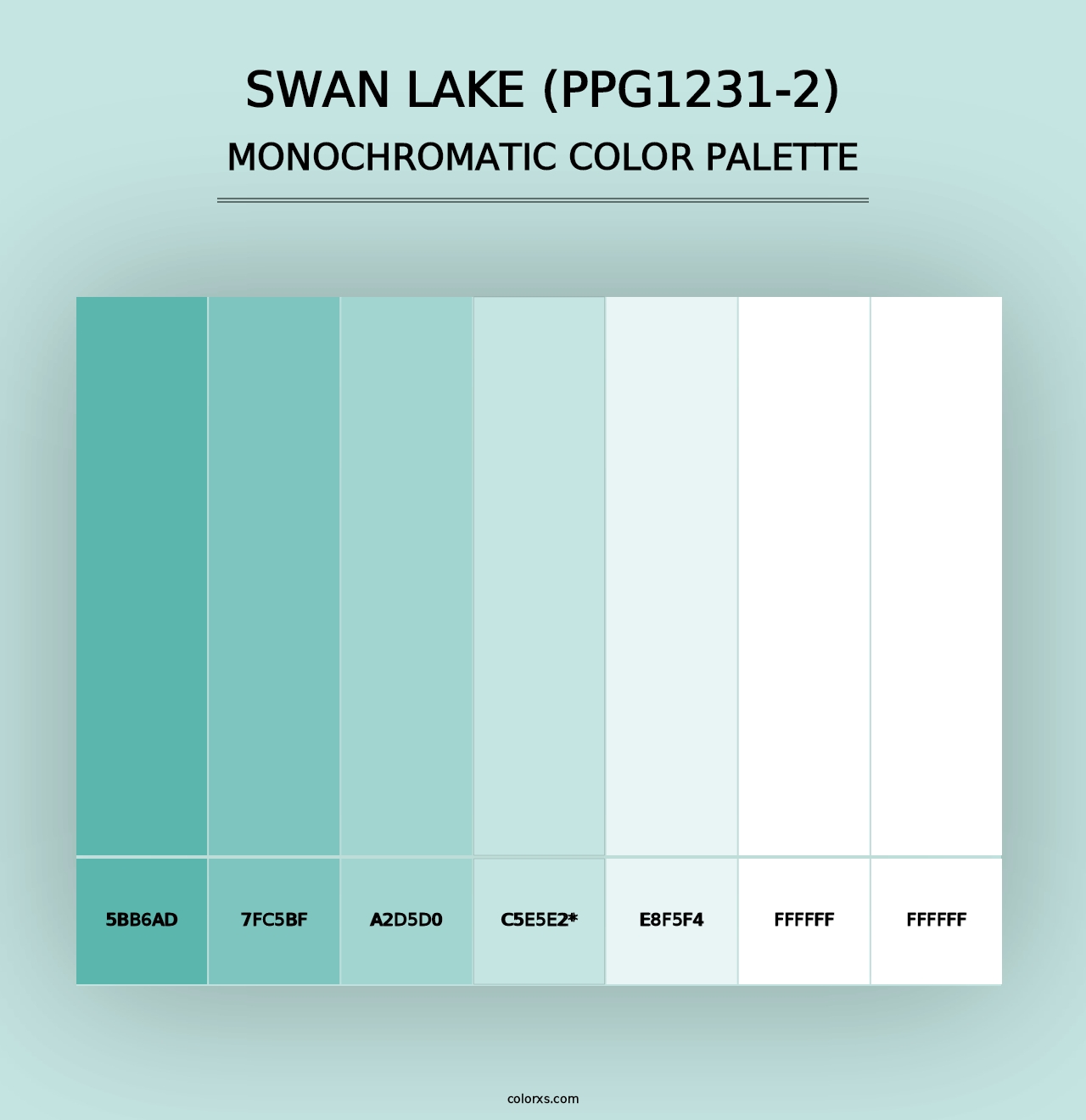 Swan Lake (PPG1231-2) - Monochromatic Color Palette