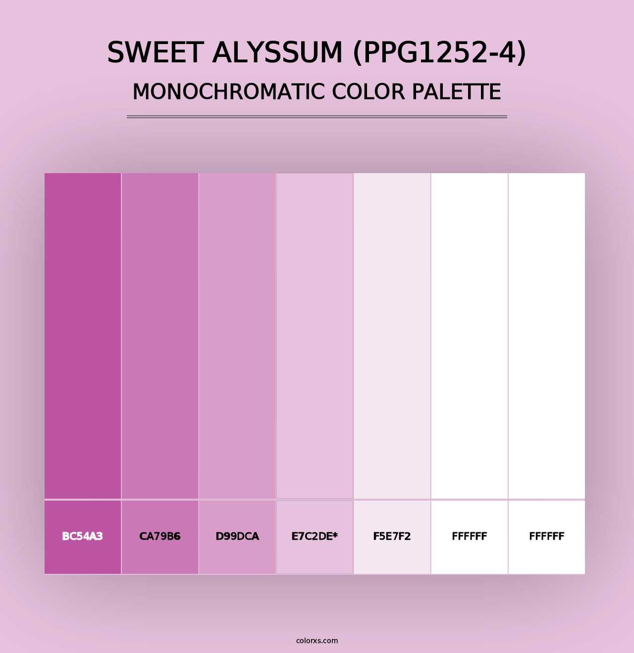 Sweet Alyssum (PPG1252-4) - Monochromatic Color Palette