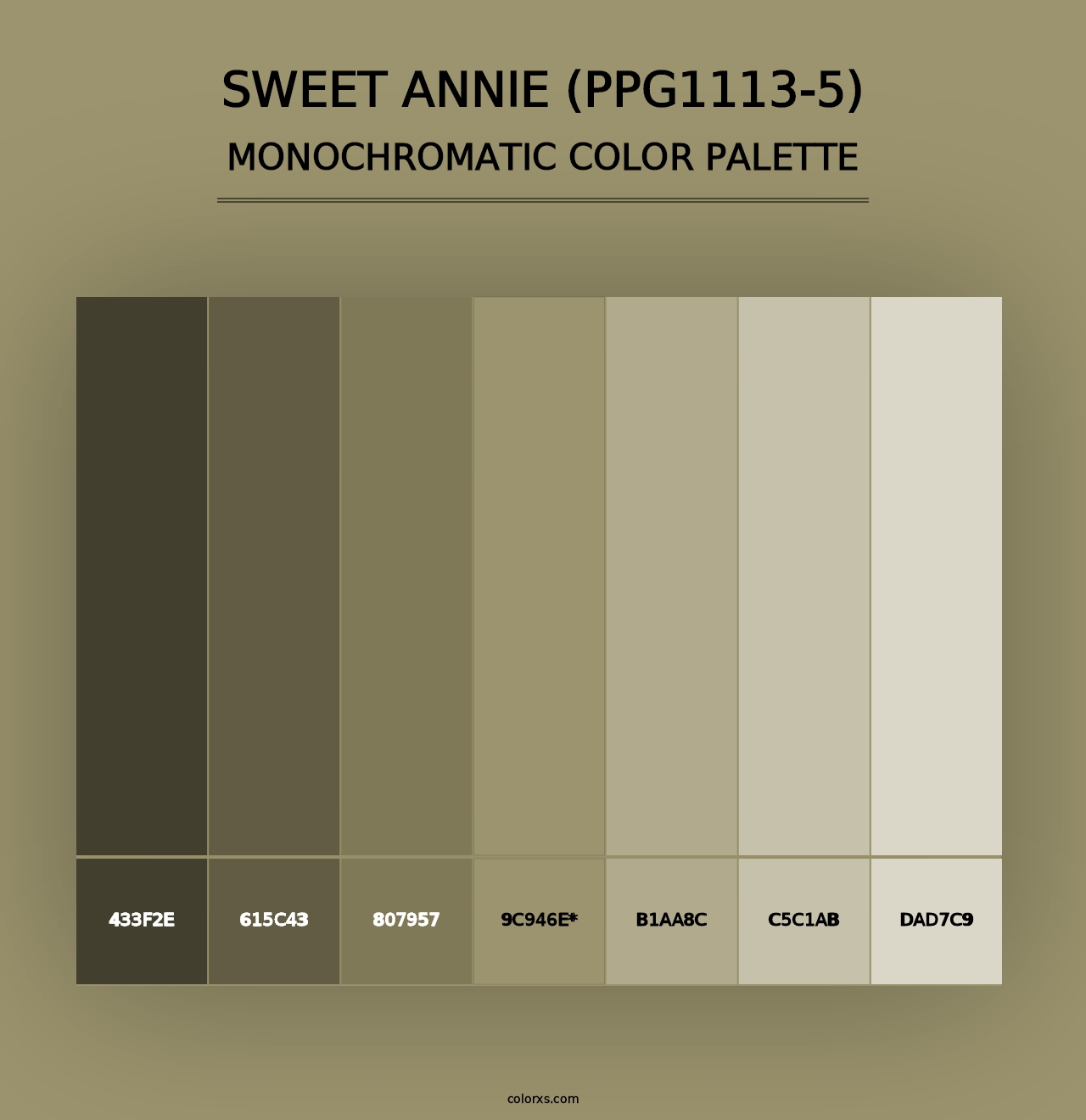 Sweet Annie (PPG1113-5) - Monochromatic Color Palette