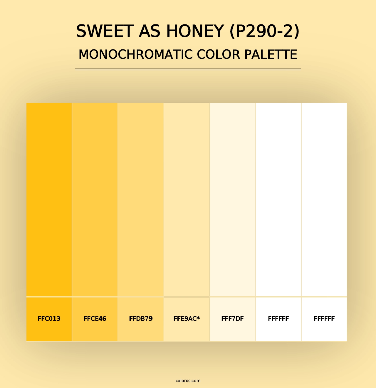 Sweet As Honey (P290-2) - Monochromatic Color Palette