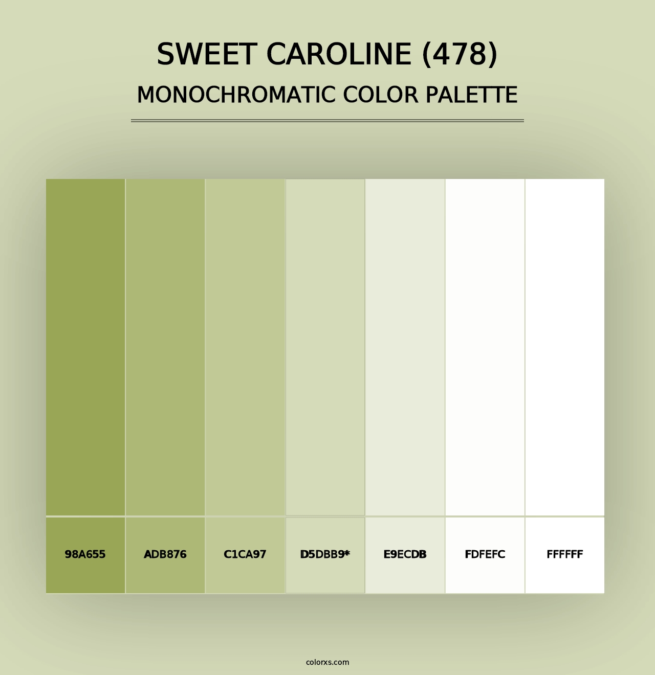 Sweet Caroline (478) - Monochromatic Color Palette