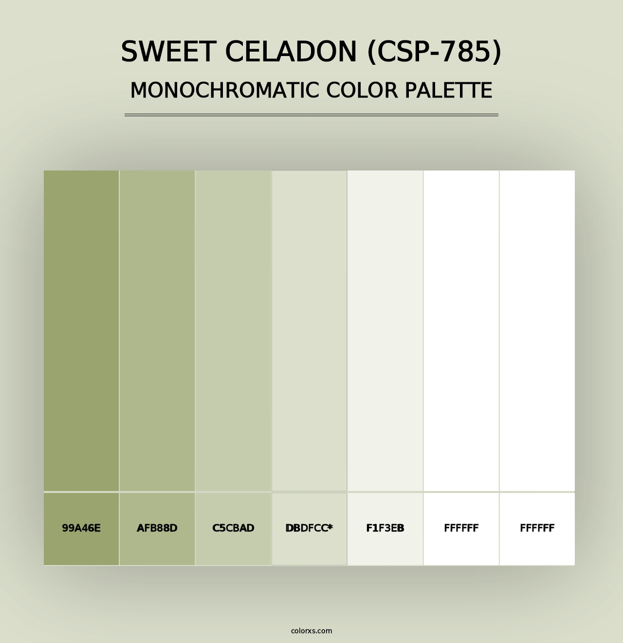 Sweet Celadon (CSP-785) - Monochromatic Color Palette