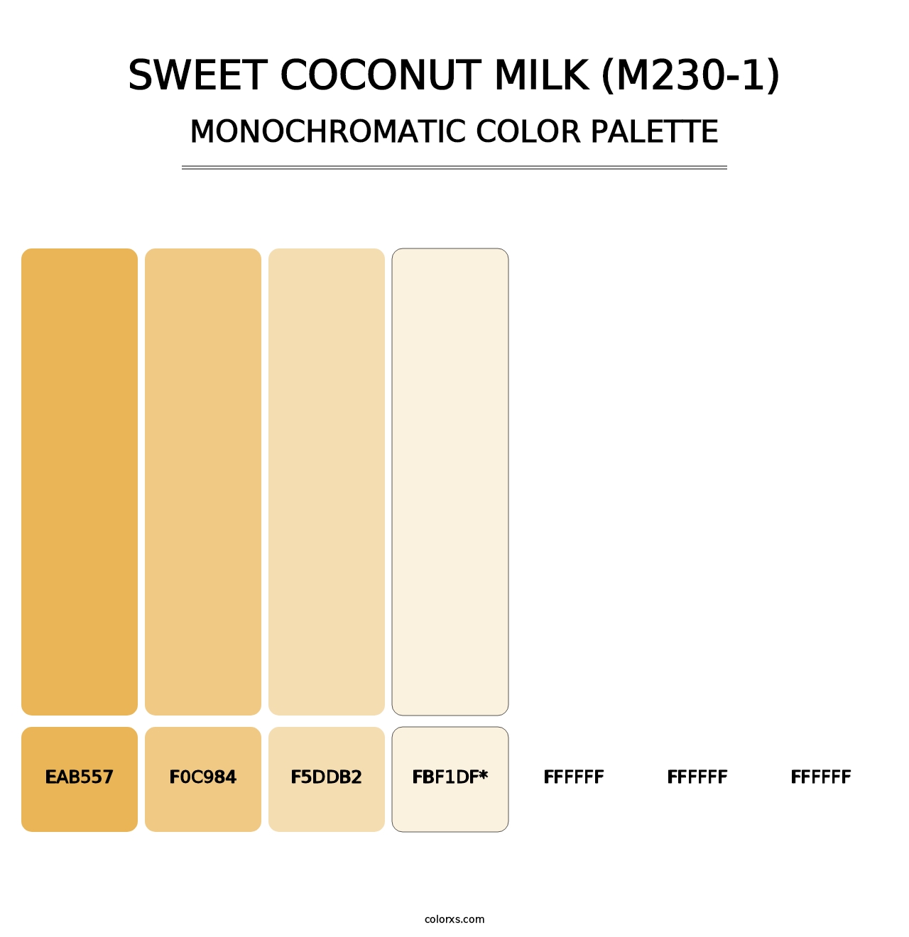 Sweet Coconut Milk (M230-1) - Monochromatic Color Palette