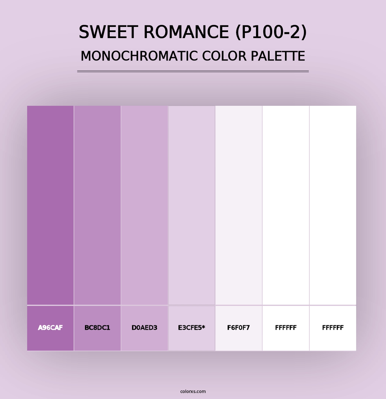 Sweet Romance (P100-2) - Monochromatic Color Palette