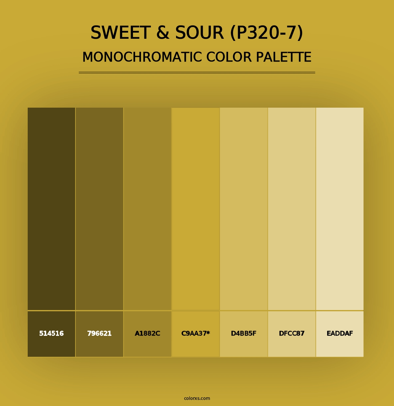 Sweet & Sour (P320-7) - Monochromatic Color Palette