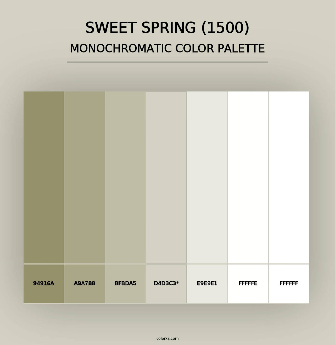 Sweet Spring (1500) - Monochromatic Color Palette