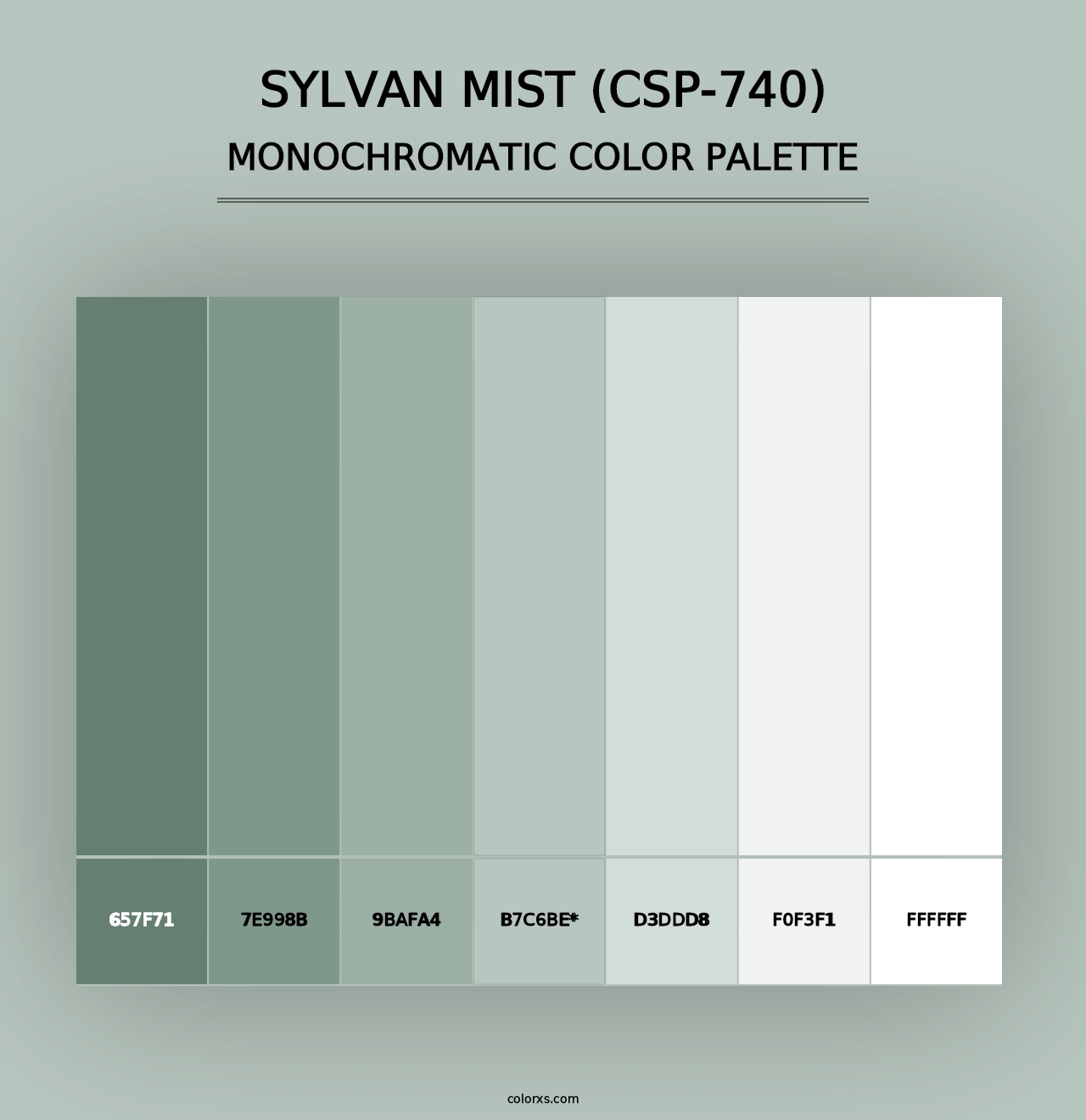 Sylvan Mist (CSP-740) - Monochromatic Color Palette