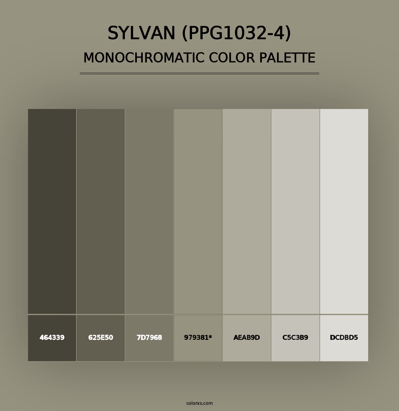 Sylvan (PPG1032-4) - Monochromatic Color Palette