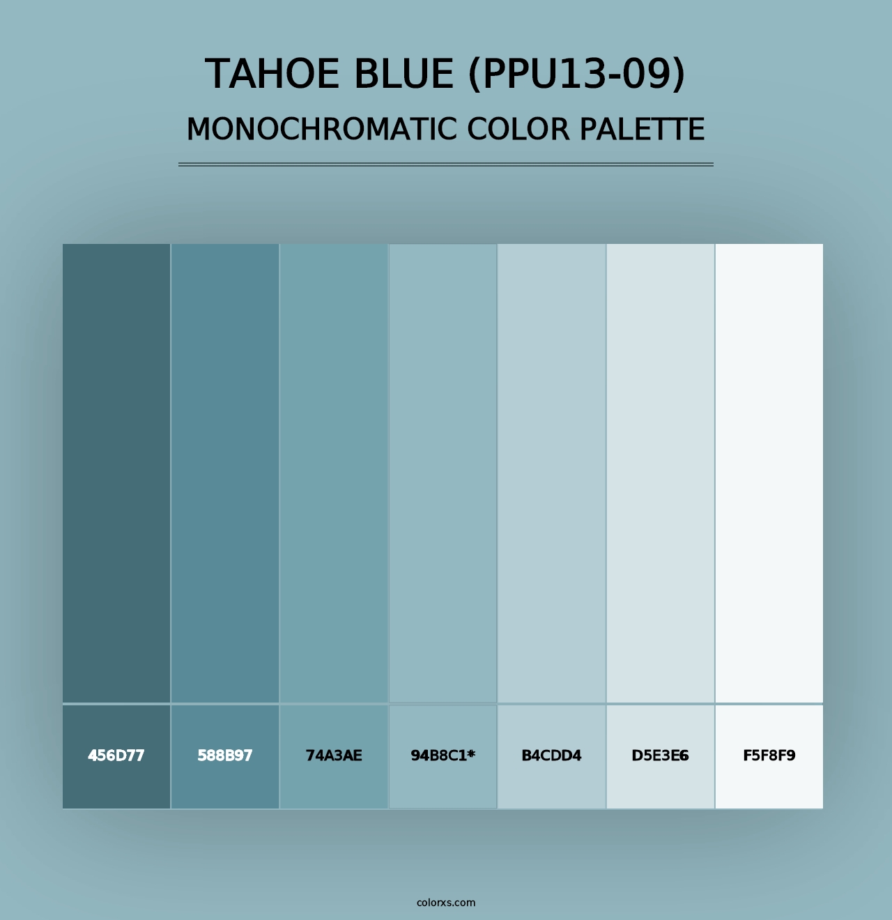 Tahoe Blue (PPU13-09) - Monochromatic Color Palette