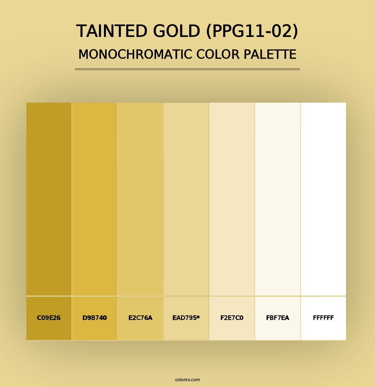 Tainted Gold (PPG11-02) - Monochromatic Color Palette