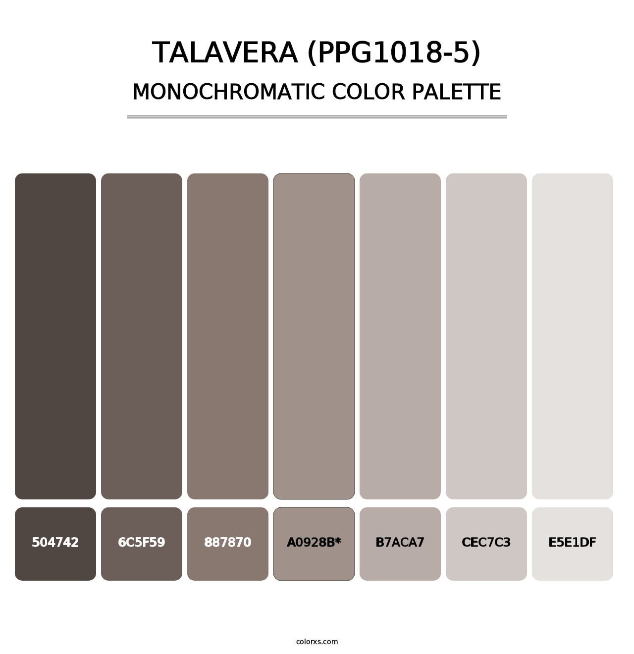 Talavera (PPG1018-5) - Monochromatic Color Palette