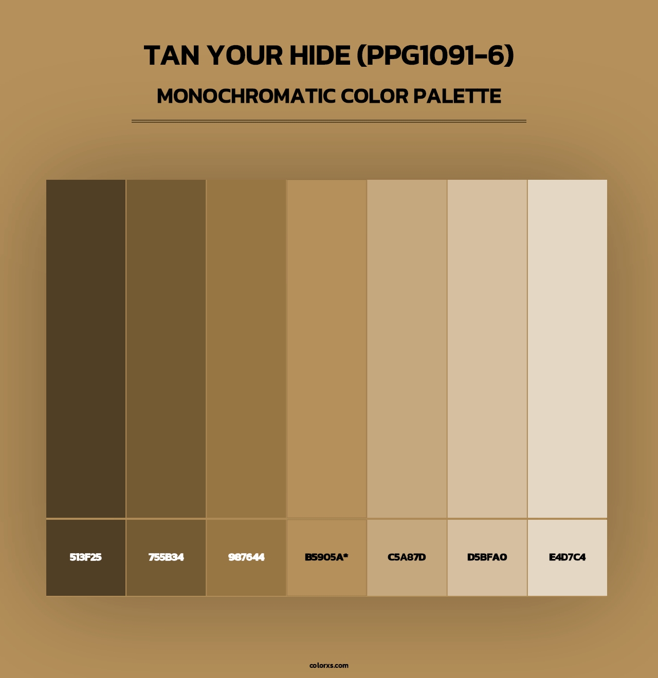 Tan Your Hide (PPG1091-6) - Monochromatic Color Palette