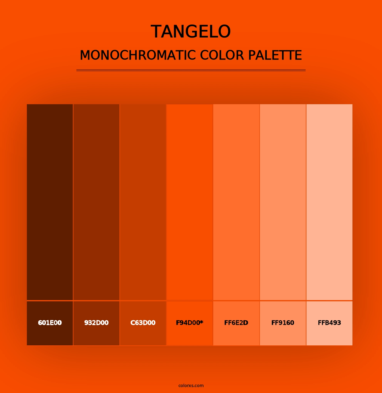 Tangelo - Monochromatic Color Palette