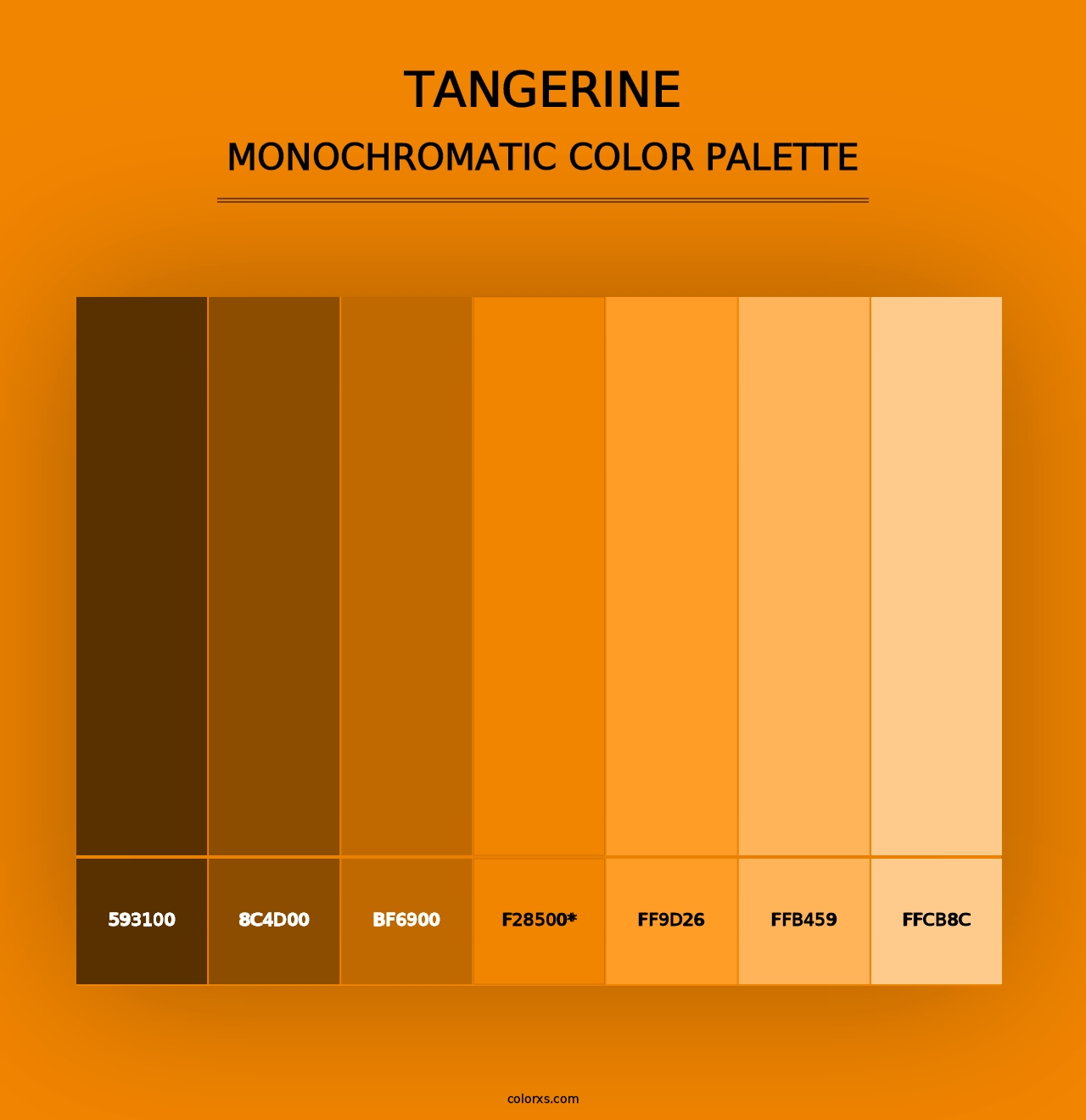 Tangerine - Monochromatic Color Palette