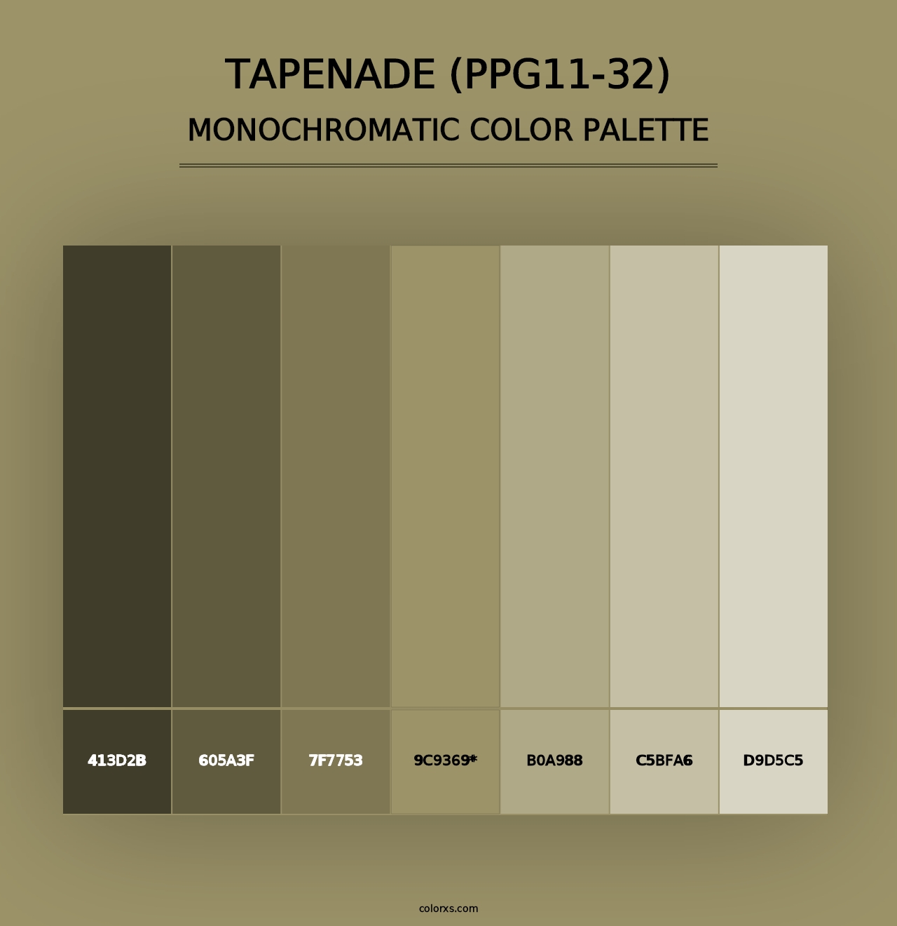 Tapenade (PPG11-32) - Monochromatic Color Palette