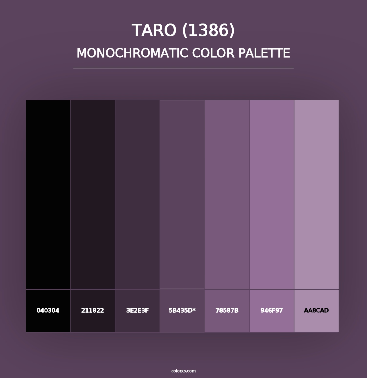 Taro (1386) - Monochromatic Color Palette