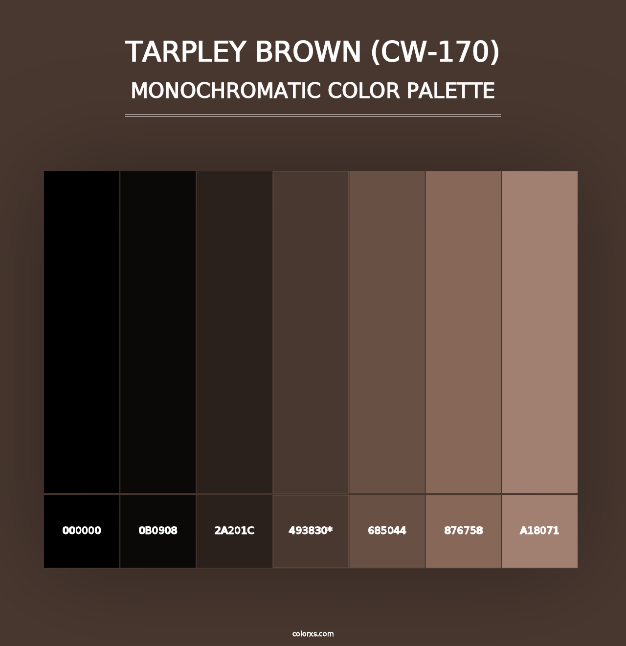 Tarpley Brown (CW-170) - Monochromatic Color Palette