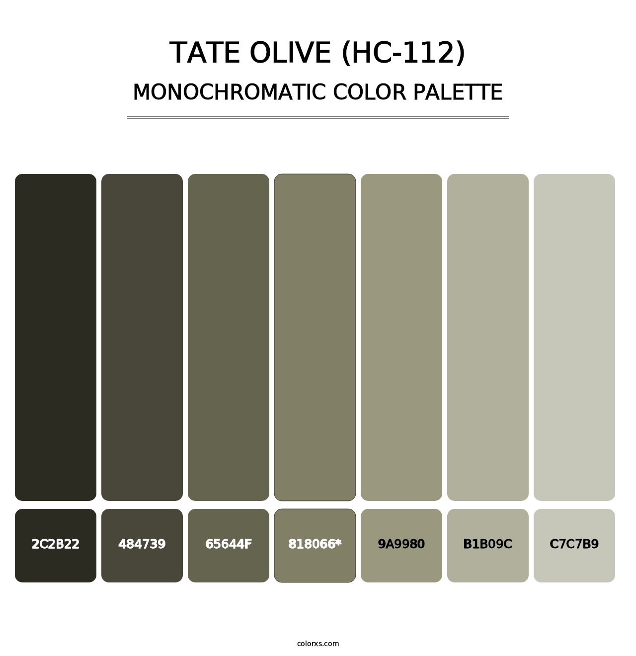 Tate Olive (HC-112) - Monochromatic Color Palette