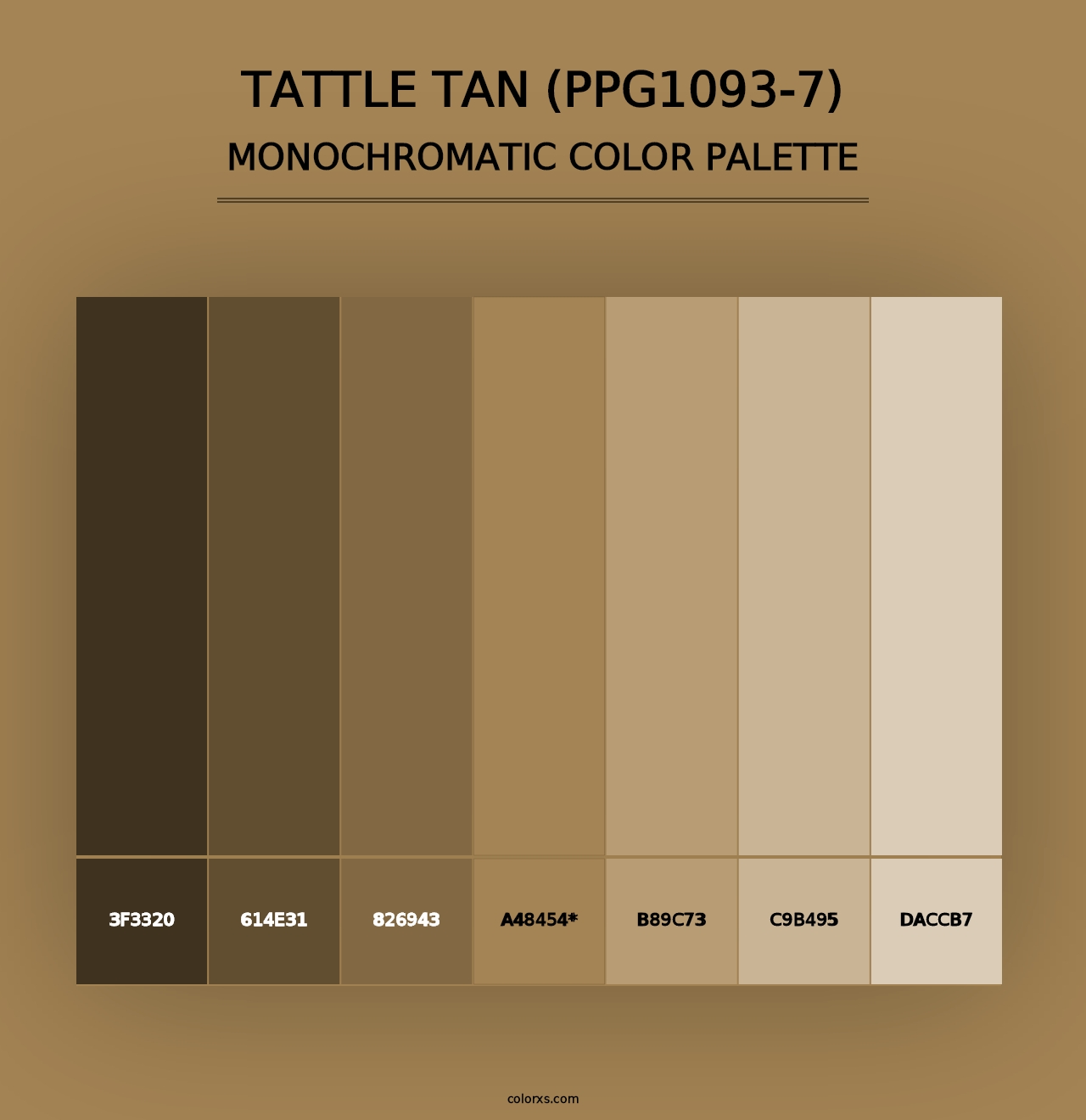 Tattle Tan (PPG1093-7) - Monochromatic Color Palette