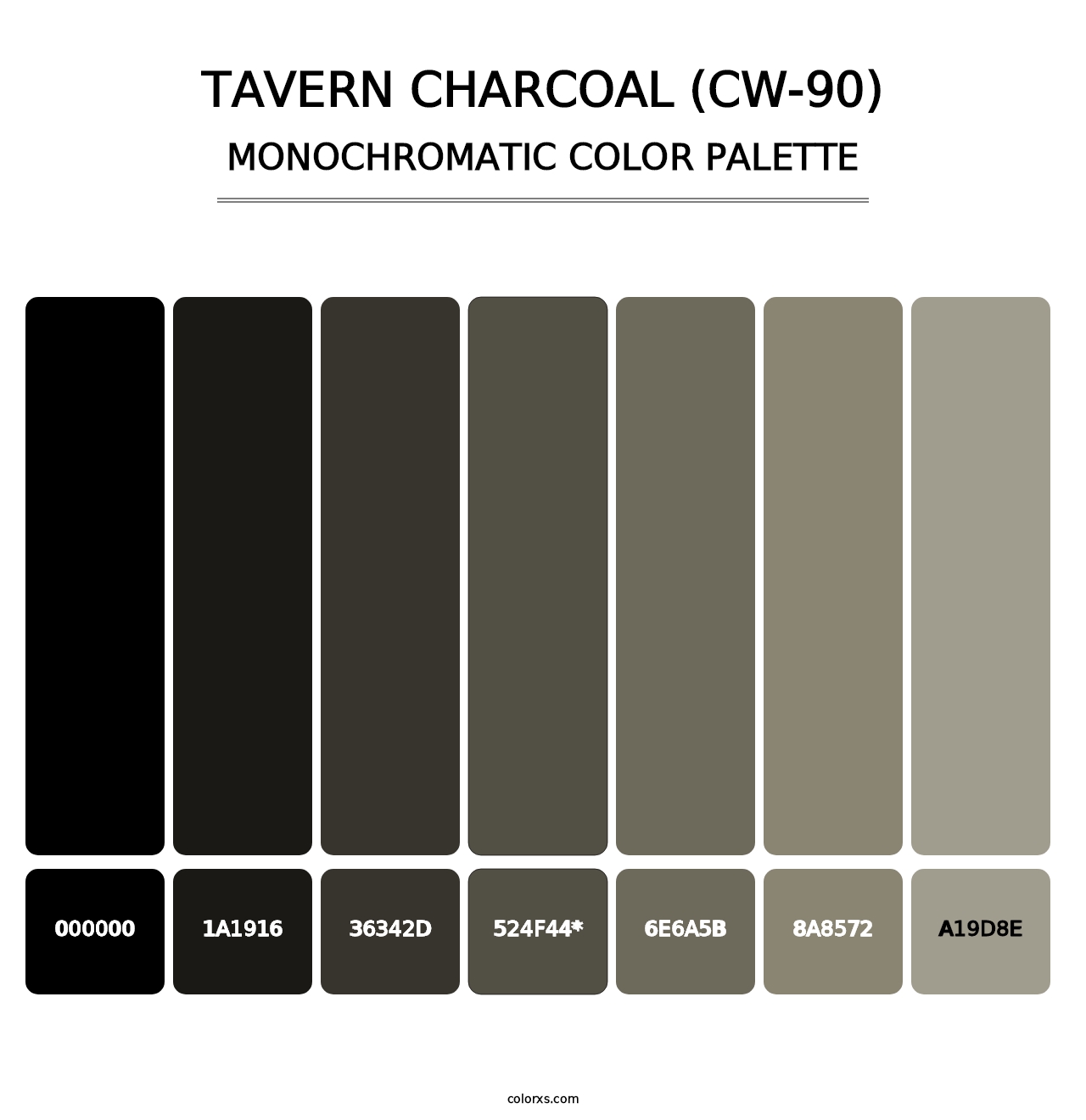 Tavern Charcoal (CW-90) - Monochromatic Color Palette