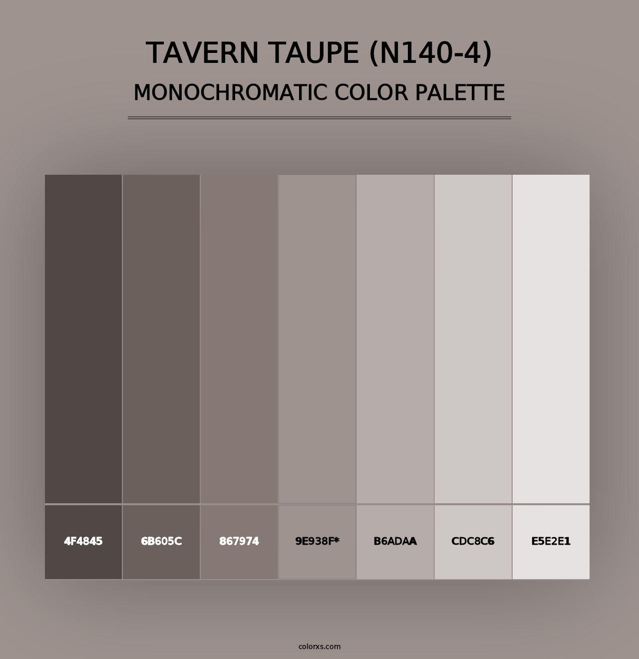 Tavern Taupe (N140-4) - Monochromatic Color Palette