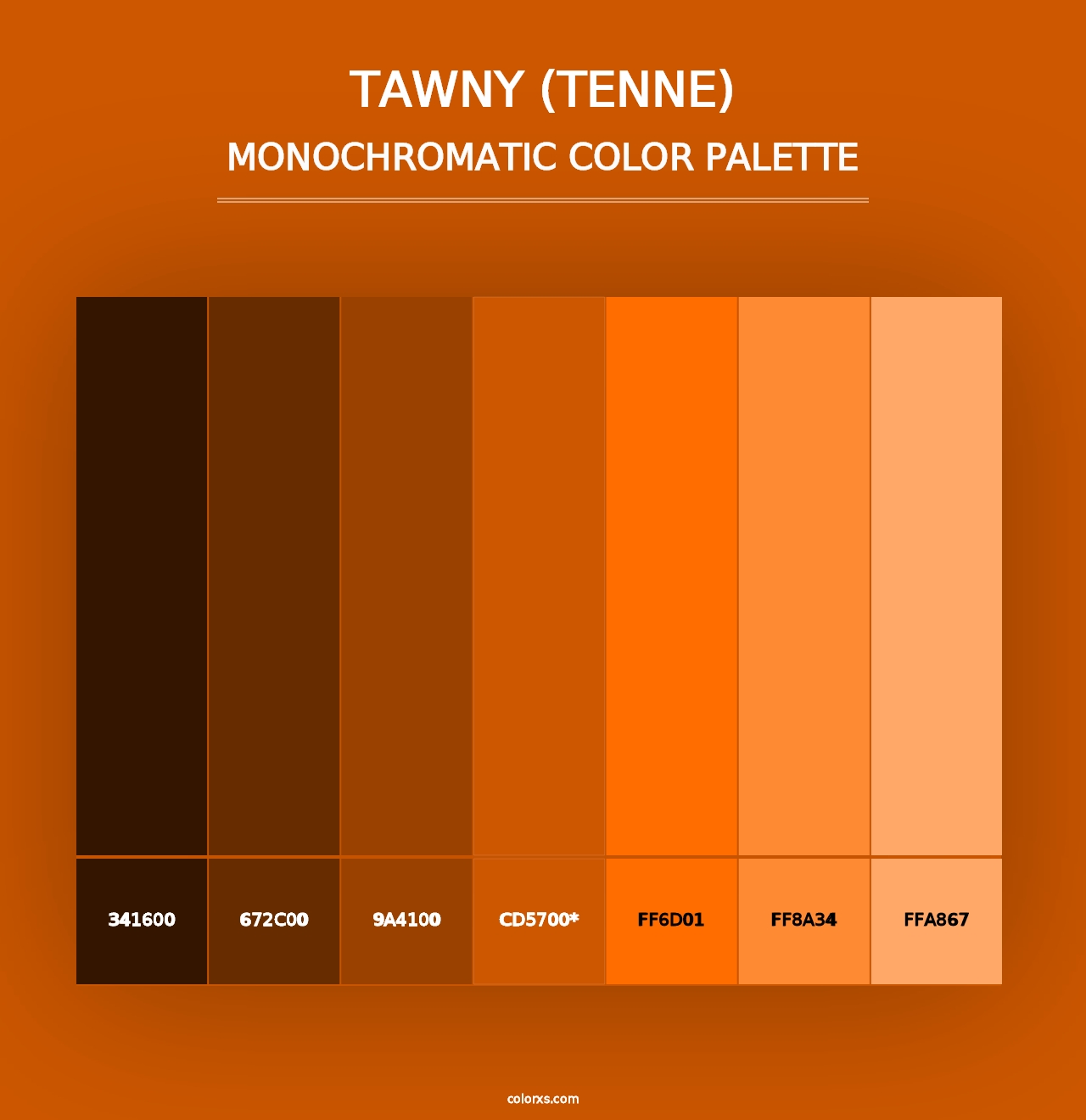 Tawny (Tenne) - Monochromatic Color Palette