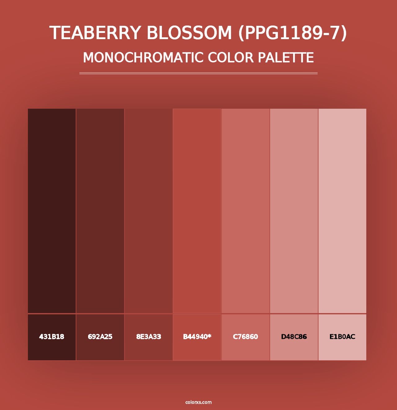 Teaberry Blossom (PPG1189-7) - Monochromatic Color Palette