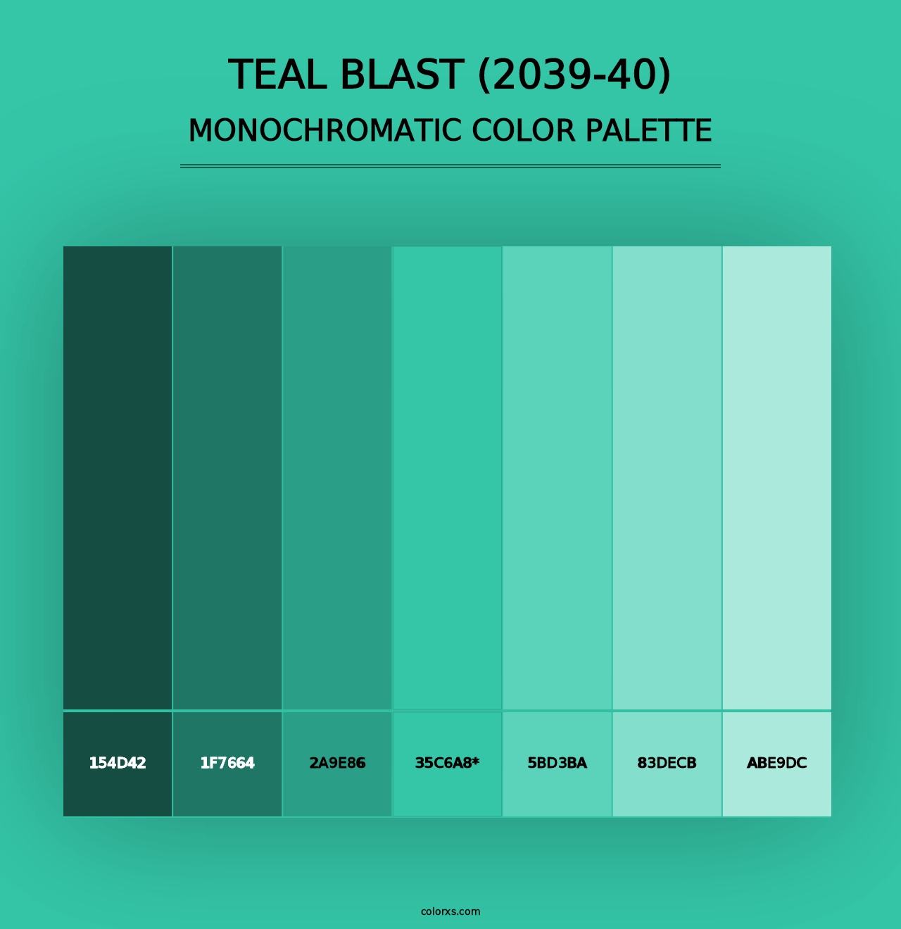 Teal Blast (2039-40) - Monochromatic Color Palette