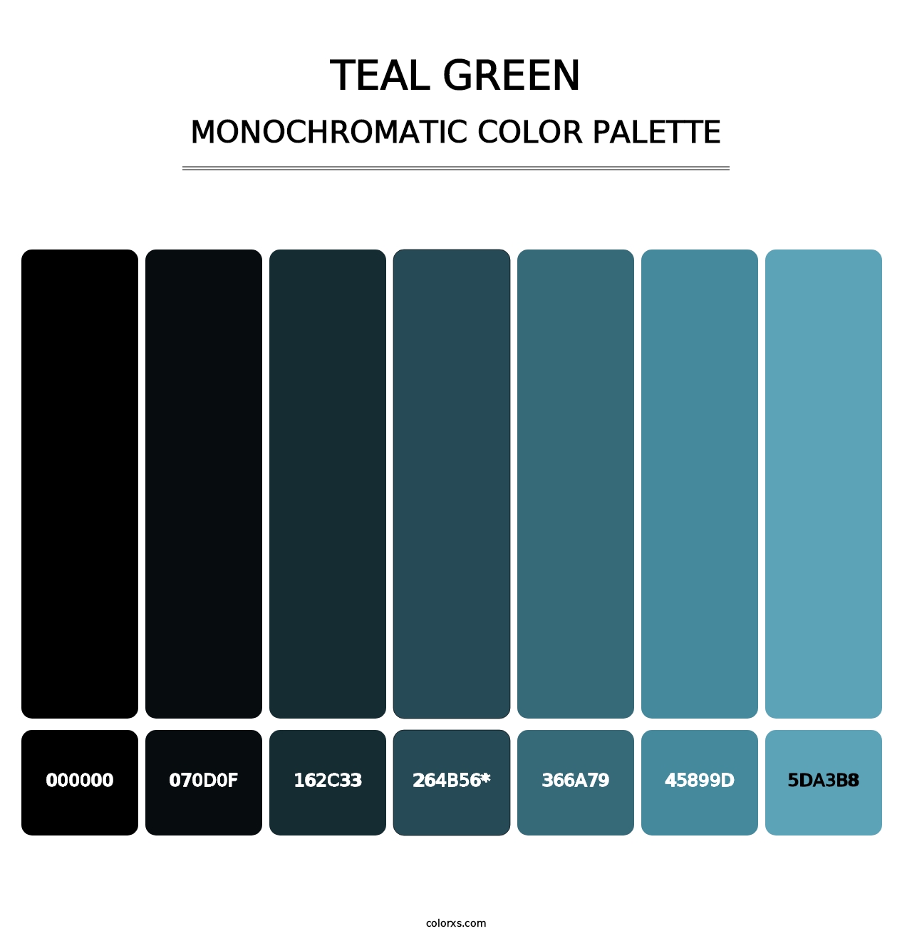 Teal Green - Monochromatic Color Palette