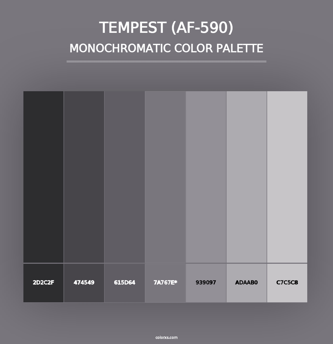 Tempest (AF-590) - Monochromatic Color Palette