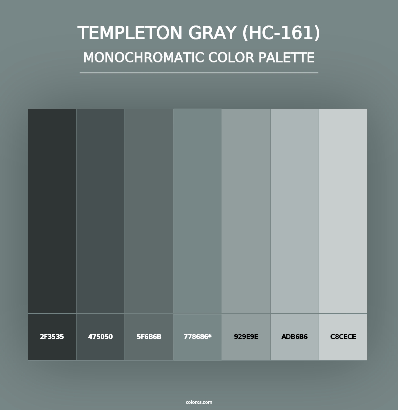 Templeton Gray (HC-161) - Monochromatic Color Palette