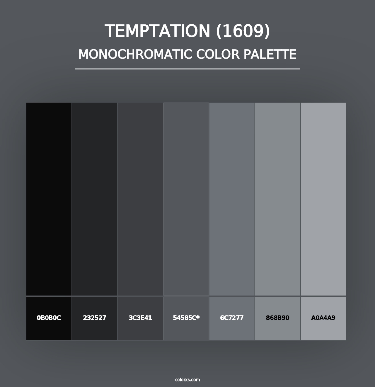 Temptation (1609) - Monochromatic Color Palette