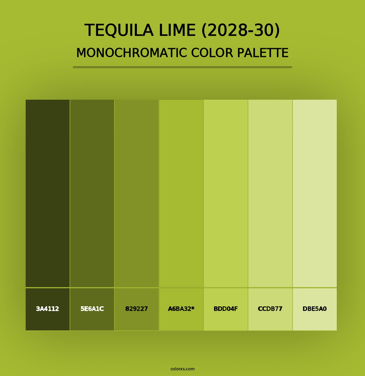 Tequila Lime (2028-30) - Monochromatic Color Palette