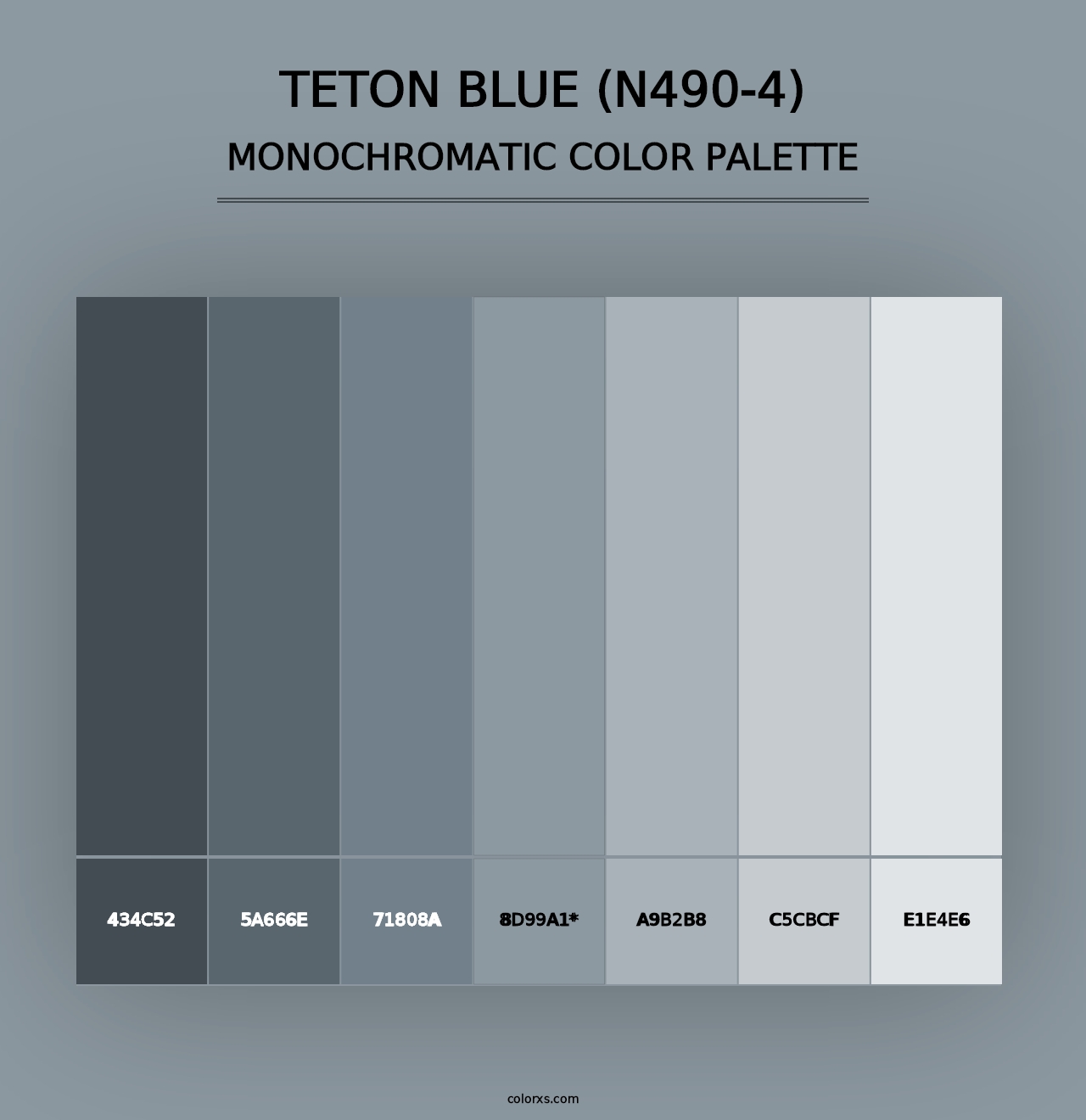 Teton Blue (N490-4) - Monochromatic Color Palette