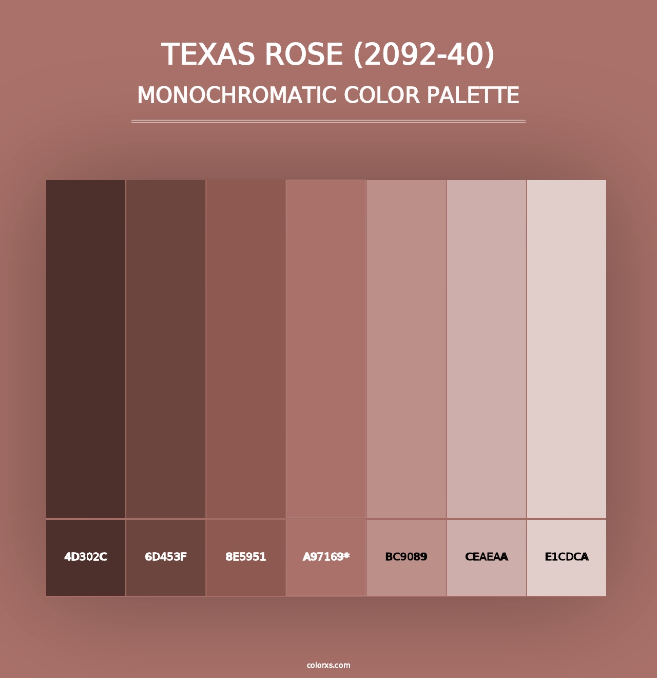 Texas Rose (2092-40) - Monochromatic Color Palette