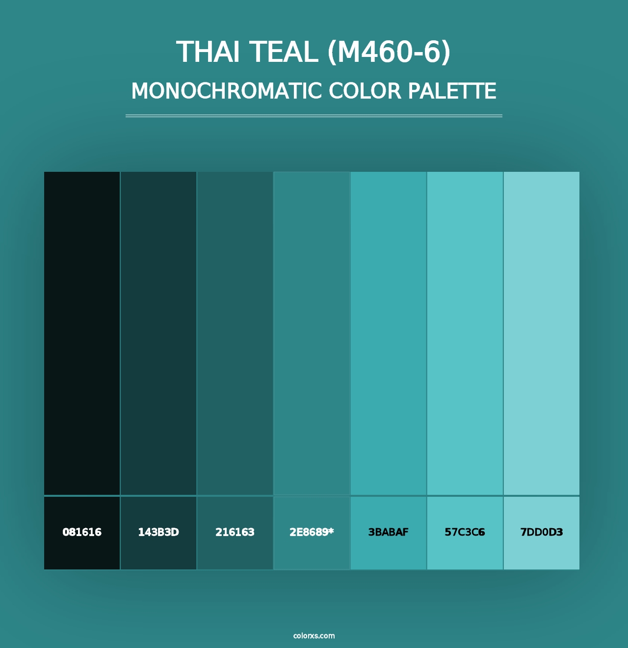 Thai Teal (M460-6) - Monochromatic Color Palette