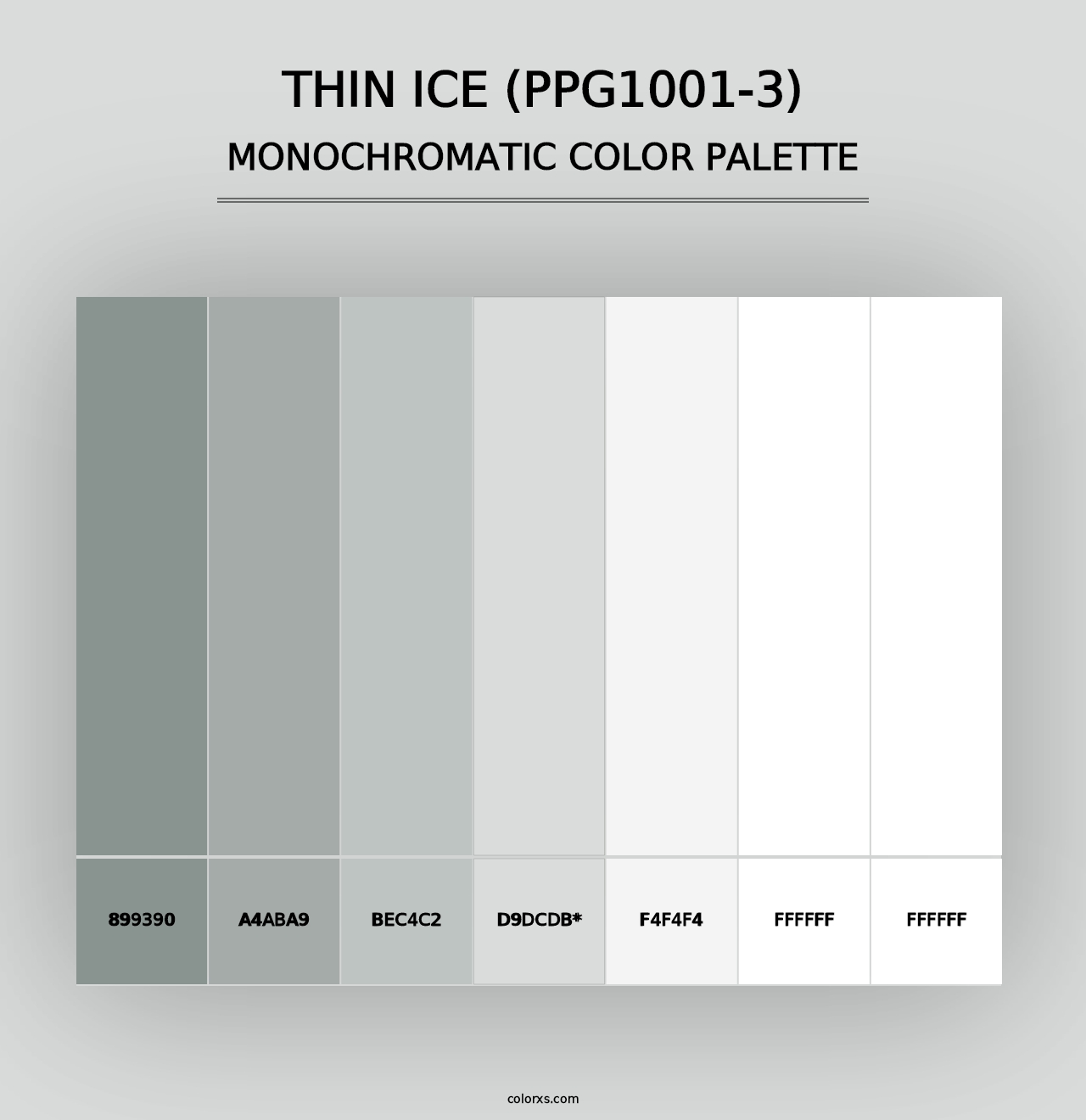 Thin Ice (PPG1001-3) - Monochromatic Color Palette