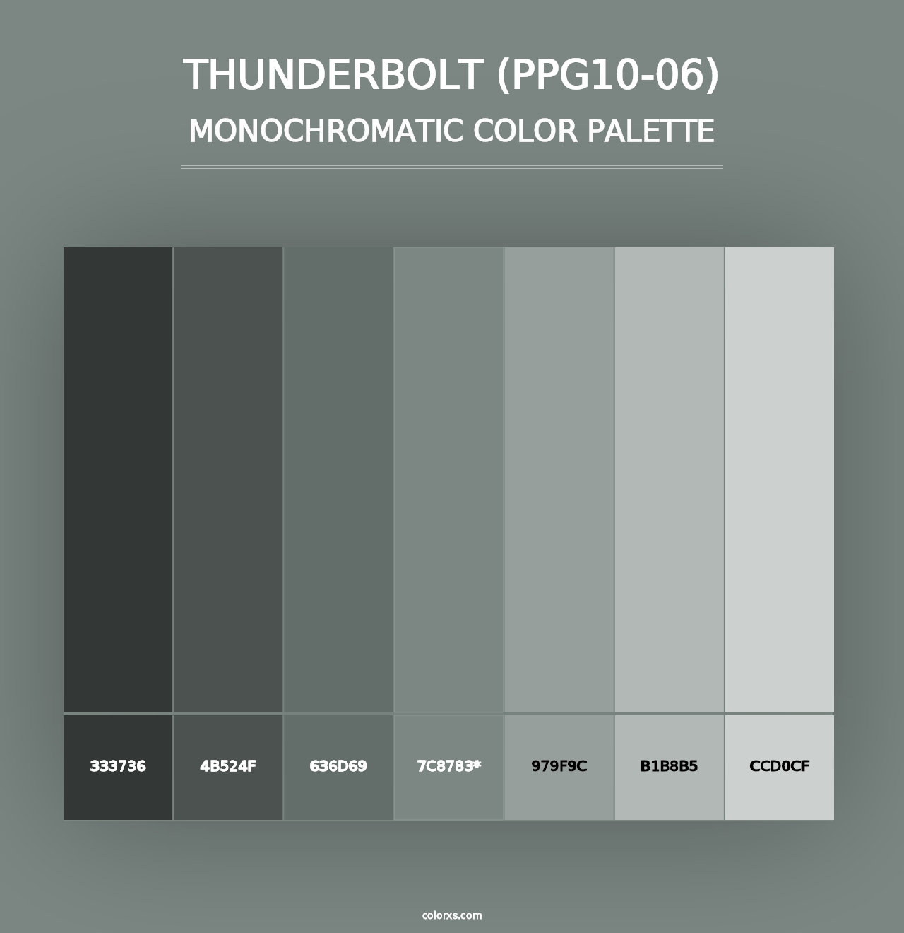 Thunderbolt (PPG10-06) - Monochromatic Color Palette