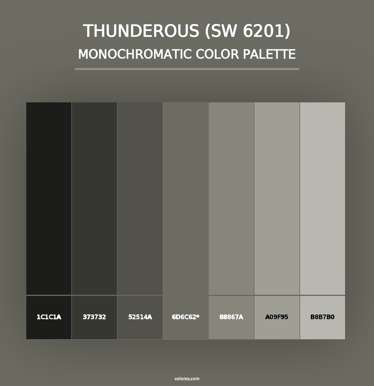 Thunderous (SW 6201) - Monochromatic Color Palette