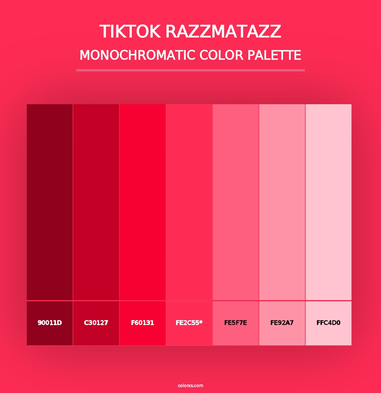 TikTok Razzmatazz - Monochromatic Color Palette